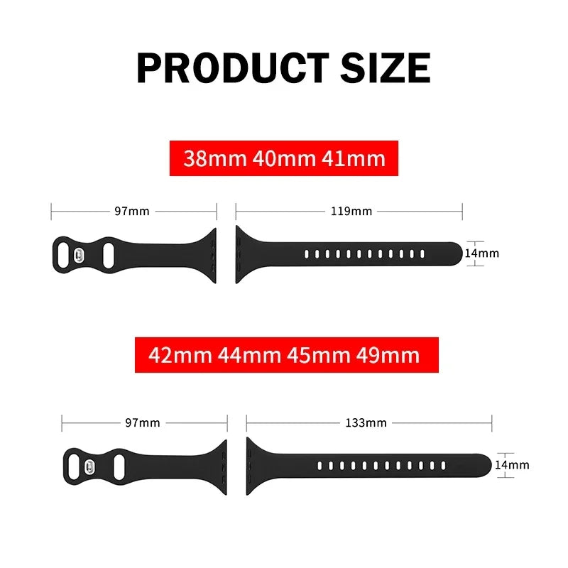 Slim Silicone band for Apple Watch band 44mm 40mm 41mm 45mm 38mm 42mm 49mm 46mm Apple Watch Series 10 9 8 7 SE 6 5 4 Woman band