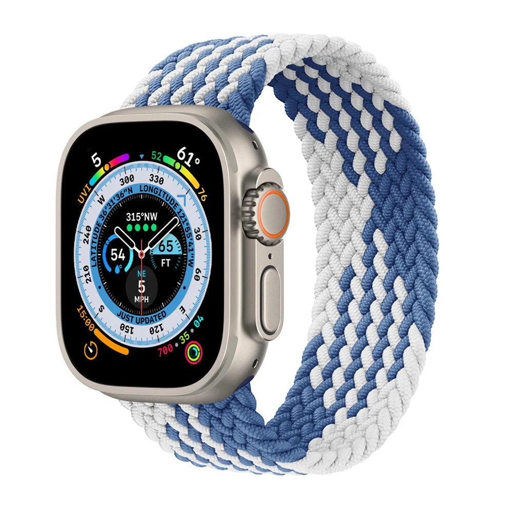 Braided Solo Loop For Apple Watch band 44mm 40mm 45mm 41mm 49mm 42mm 46mm band Apple Watch Series 10 9 SE 8 7 6 5 4 Ultra 2 Band