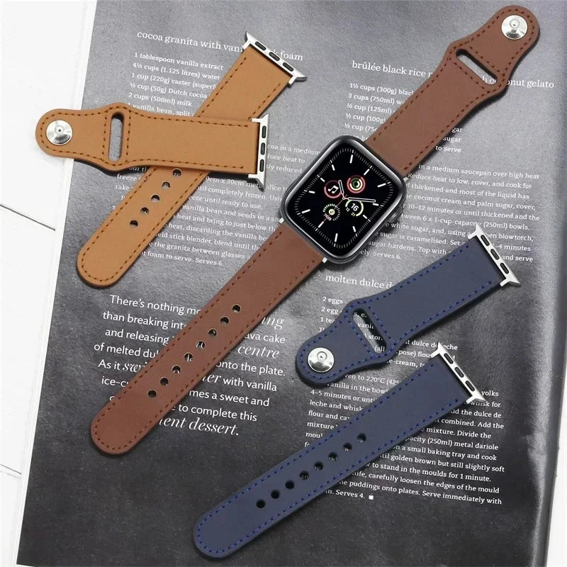 Leather band For Apple Watch 10 band 46mm 42mm 44mm 45mm 49mm 41mm 40mm correa band Apple Watch Series 8 9 3 4 5 6 SE 7 Ultra 2