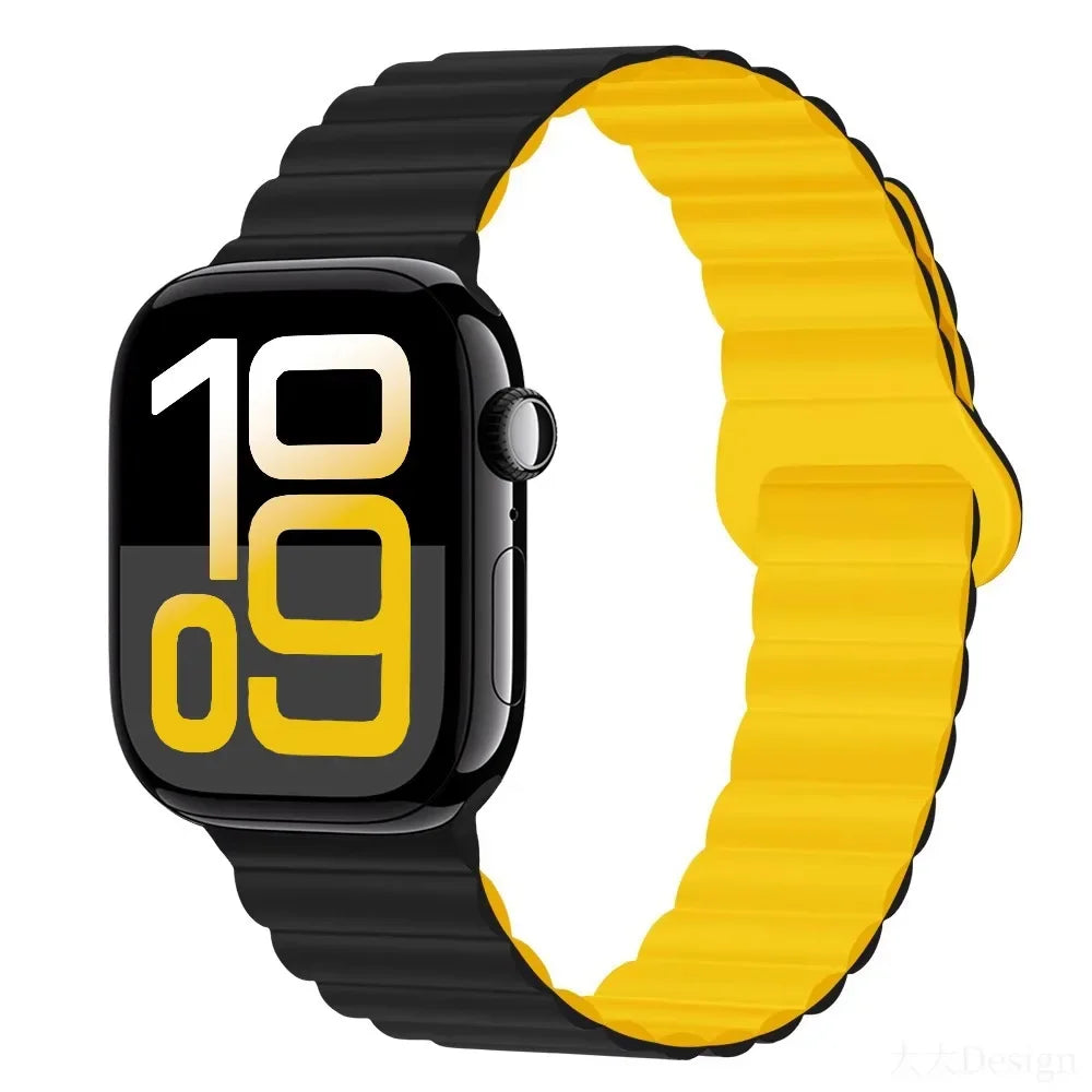 Silicone band for Apple Watch Ultra 3 2 1 49mm 11 10 42mm 46mm Magnetic band for Series 9 8 7 6 5 4 SE3 41mm 45mm 44mm 40mm