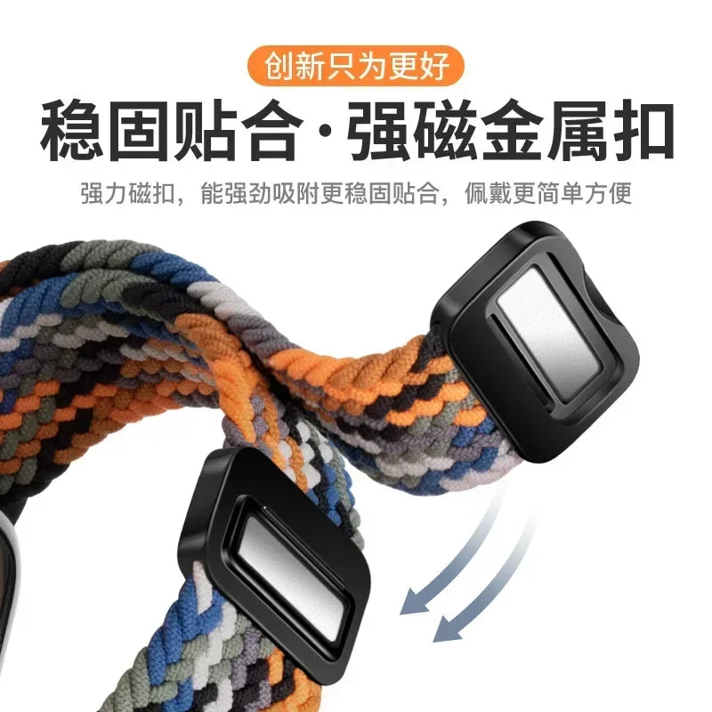 Magnetic Braided band For Apple Watch band 46mm 42mm 45mm 41mm 44mm 40mm Ultra 2 49mm Nylon band Apple Watch 10 9 8 7 6 5 4 SE