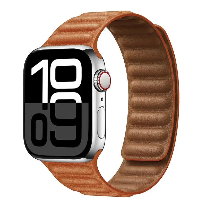 Leather band for Apple Watch band 49mm 46mm 42mm 41mm 44mm Original Magnetic Loop Link band Apple Watch 10 9 8 7 SE Ultar2 band