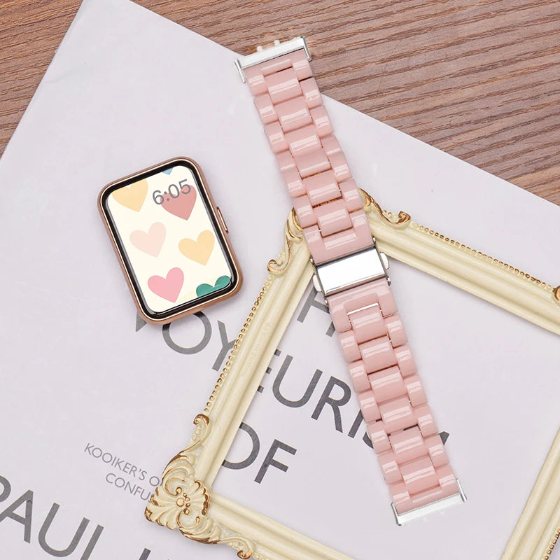 Candy Color Resin Strap For Samsung Galaxy Fit 3 Macaron Replace Wrist Watchband Belt Smart Watch Band Accessories