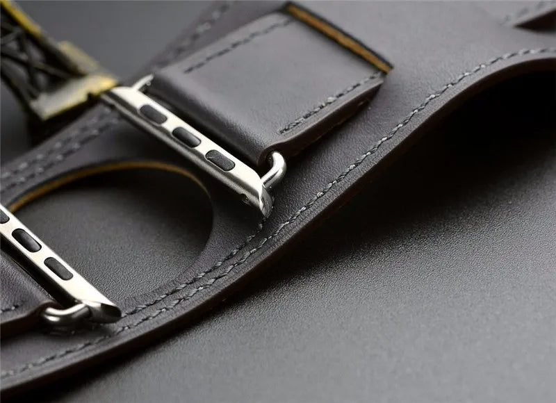 Cuff band for Apple Watch band 44mm 45mm 40mm 49mm 41mm 42mm 38mm Leather watch band Apple Watch Series 9 8 7 5 SE 6 Ultra 2 band