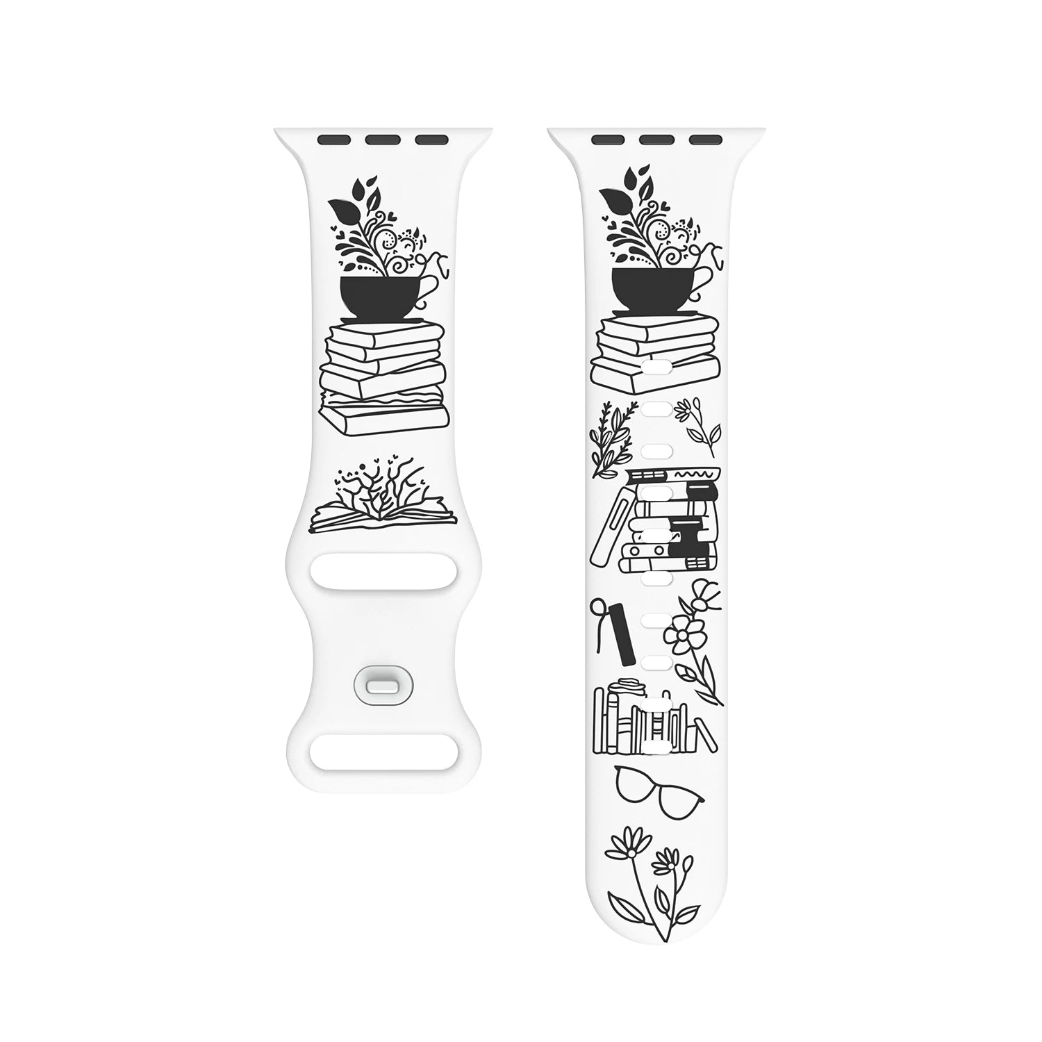 Book Love Engraved Silicone band Suitable for Apple Watch 40mm 41mm 42mm 44mm 45mm 46mm 49mm Apple Watch Ultra Series 10 9 8 7 6 SE