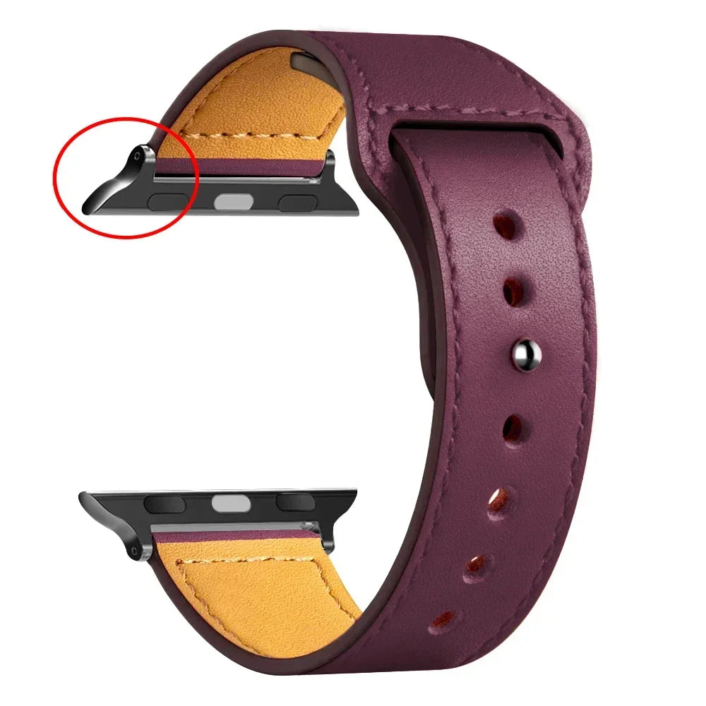 Leather band For Apple Watch band Ultra 2 49mm 44mm 40mm 38mm 42mm sport loop band Apple Watch Series 9 8 7 3 4 5 6 SE 41mm 45mm