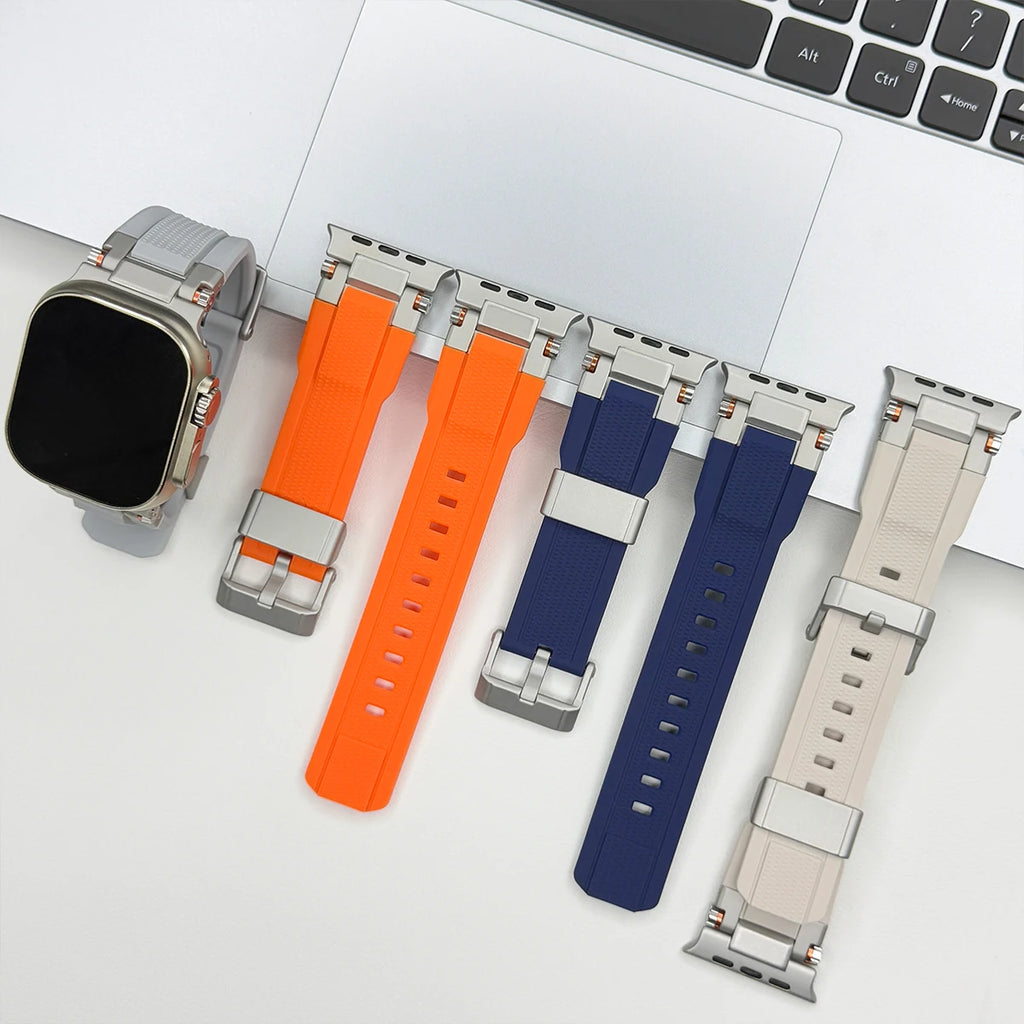 Men's Sport TPU band for Apple Watch band Ultra 2 49mm 46mm 45mm 44mm 42mm Silicone band for Apple Watch Series 10 9 8 7 6 5 4