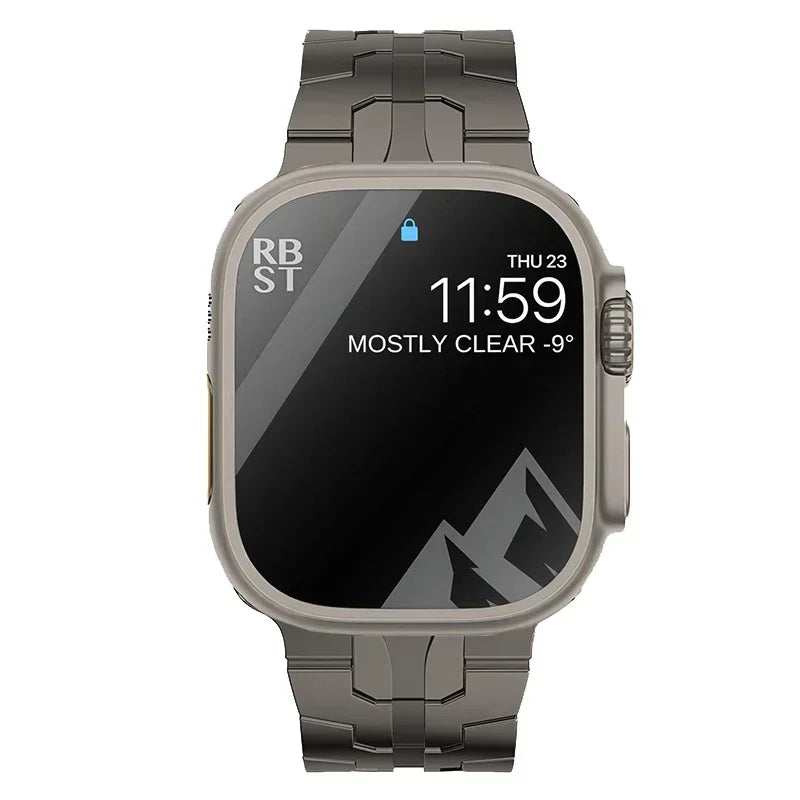 Titanium band for Apple Watch Ultra 2 49mm 45mm 44mm 38mm 41mm band Luxury Men's Style band for Apple Watch SE S10 9 8 7 6 5 4 3