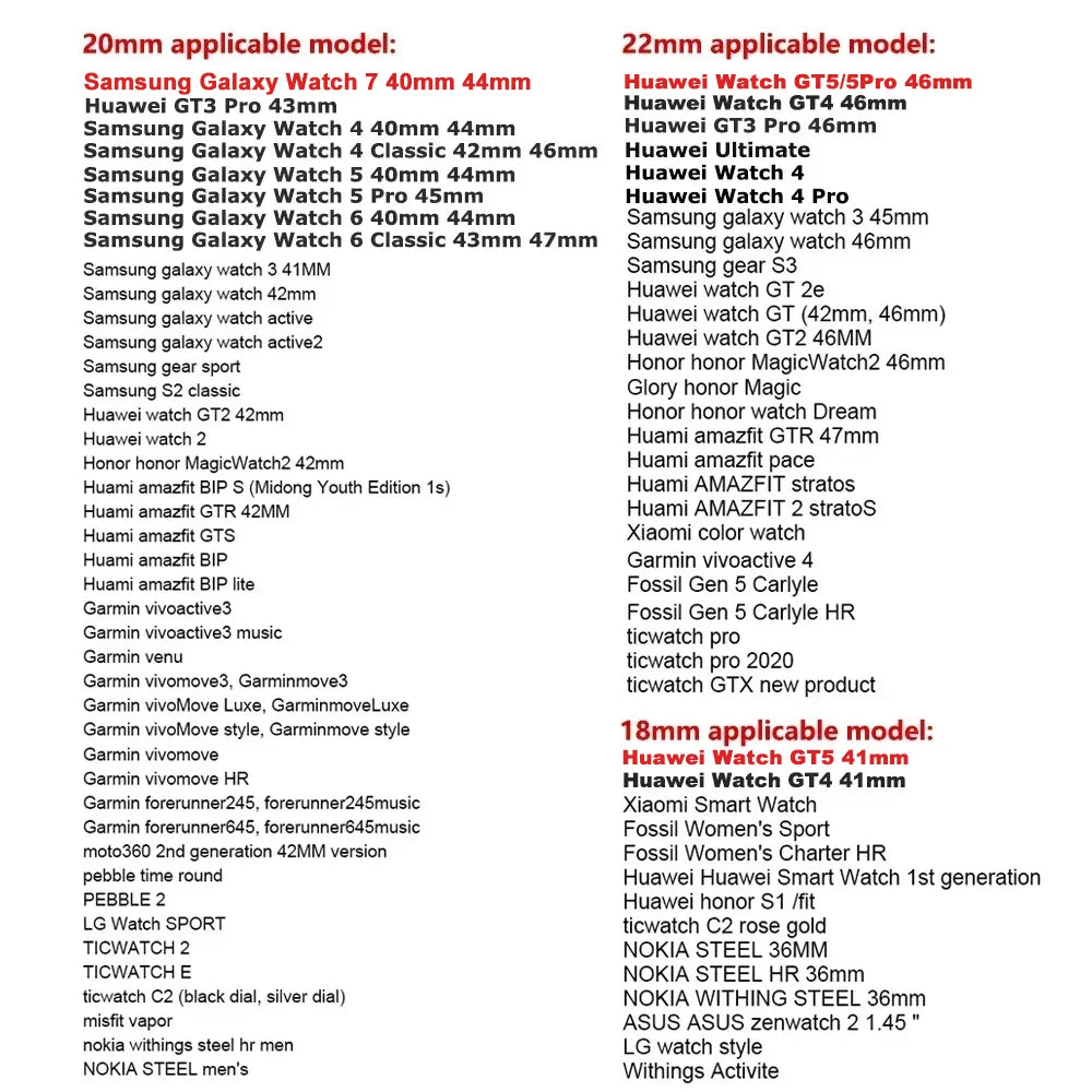 22mm 20mm Strap for Samsung Galaxy 7 6 5 4 40/44mm 6Classic Gear S3 Active2 Stainless Steel Bracelet for Huawei GT3 4Pro Amazfit