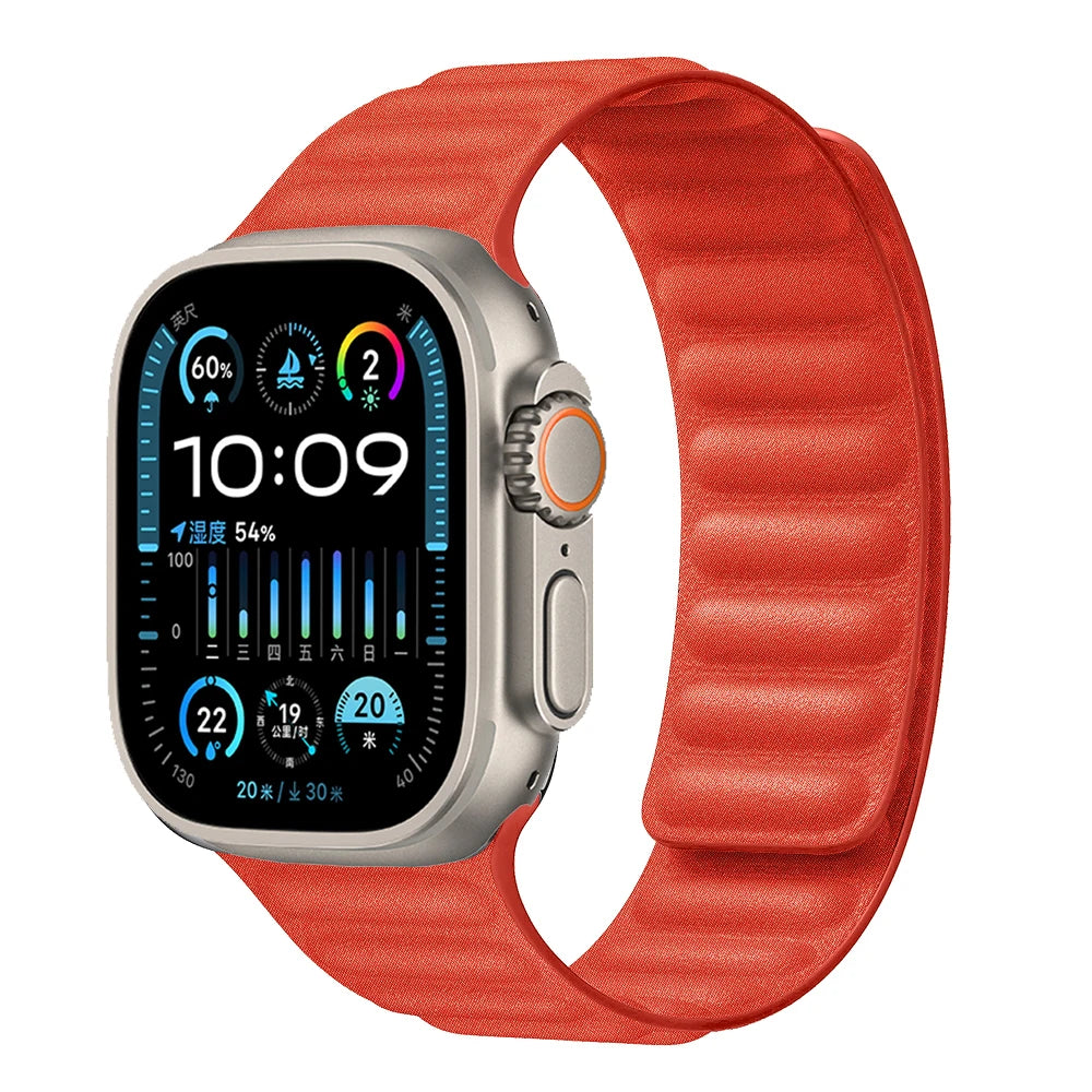 Silicone band for Apple Watch Ultra 3 2 49mm 11 10 9 8 7 45mm 41mm 42mm 46mm band Magnatic band Wristband Apple Watch 6 SE Belt