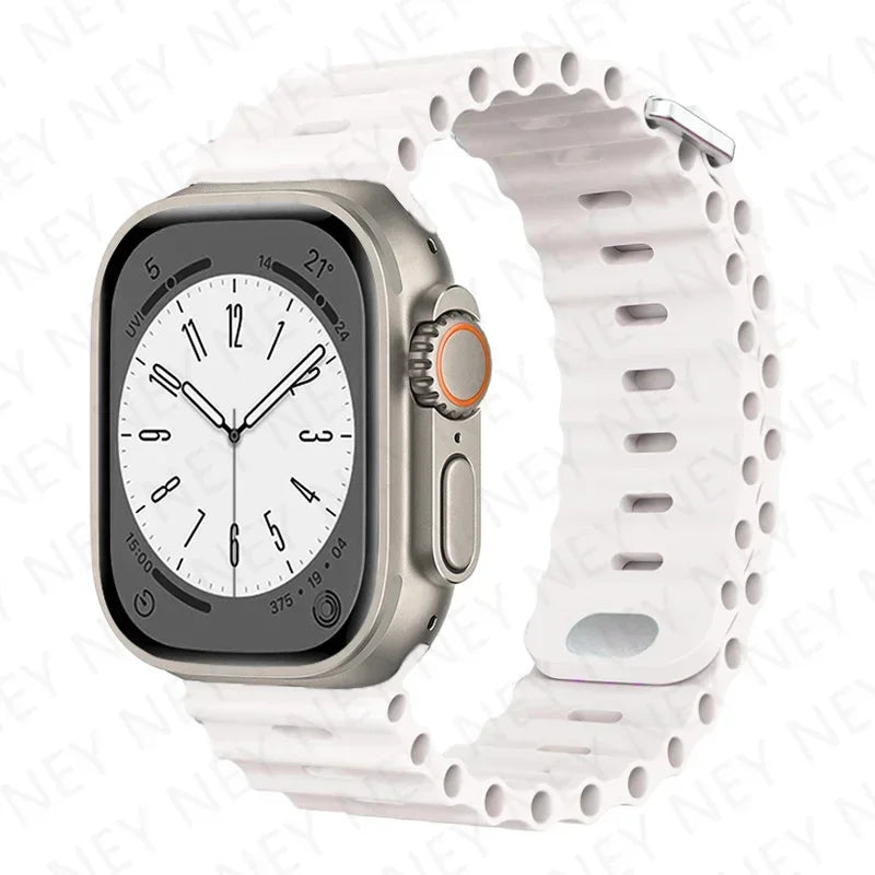 Ocean band For Apple Watch Ultra 2 band 49mm 9 8 7 45mm 41mm Silicone band Wristband Apple Watch 10 6 5 4 3 SE 44mm 40mm 42mm band