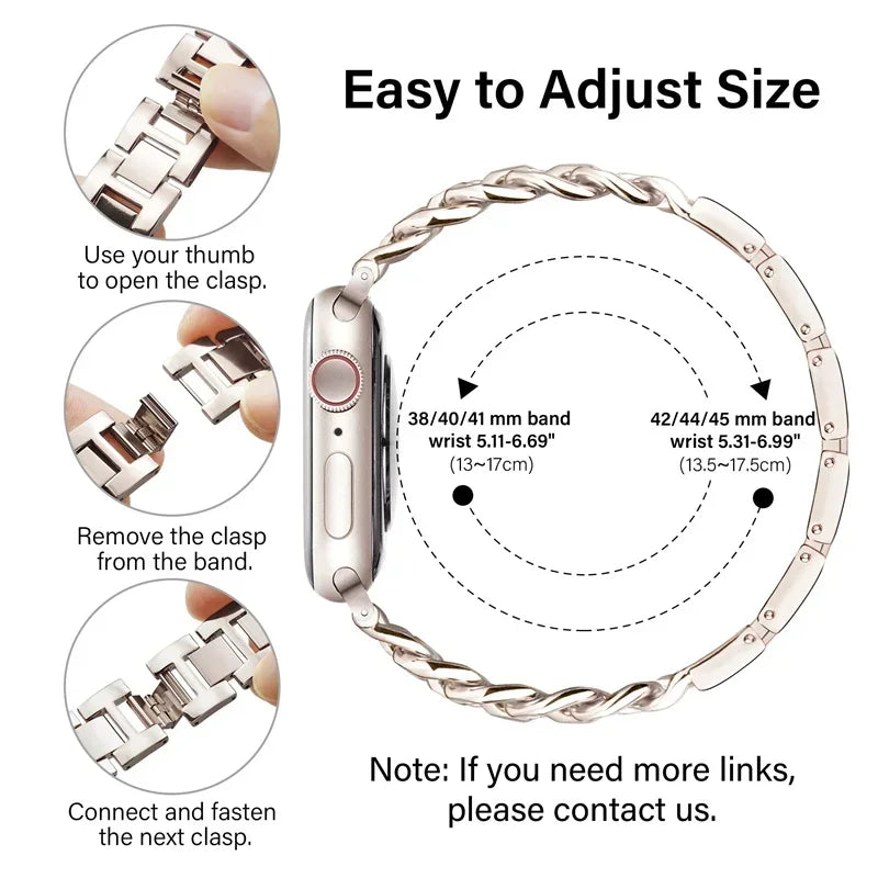 Link band for Apple Watch band Ultra 2 49mm 40mm 44mm 41mm 45mm metal Stainless steel Apple Watch band Series 9 8 7 SE 6 5 4 3