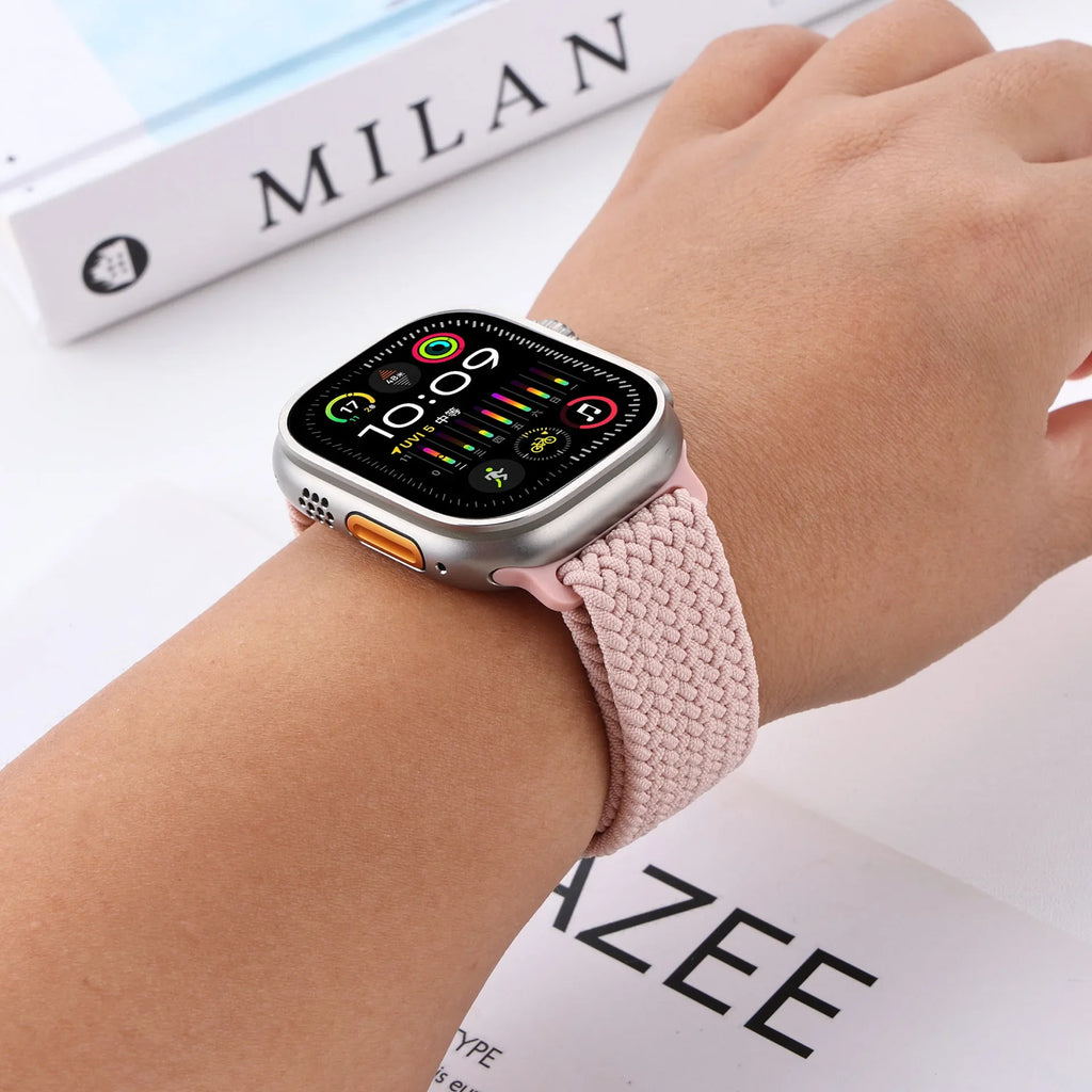 Braided Solo Loop band For Apple Watch Ultra 2 band 49mm 44mm 45mm 46mm 40mm 41mm 42mm band Apple Watch Series 10 9 SE 8 7 6 5 4