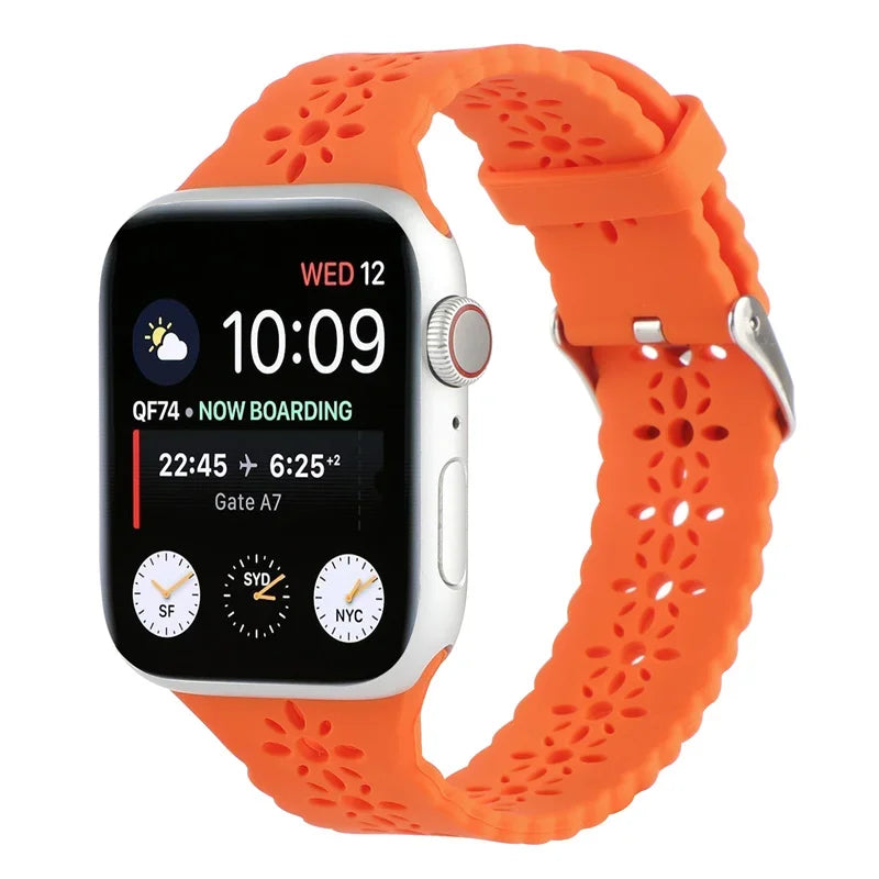 Silicone band For Apple Watch 44mm 40mm 38mm 42mm Ultra 2 49mm Sport band Apple Watch Series 9 7 8 6 SE 5 4 3 41mm 45mm band
