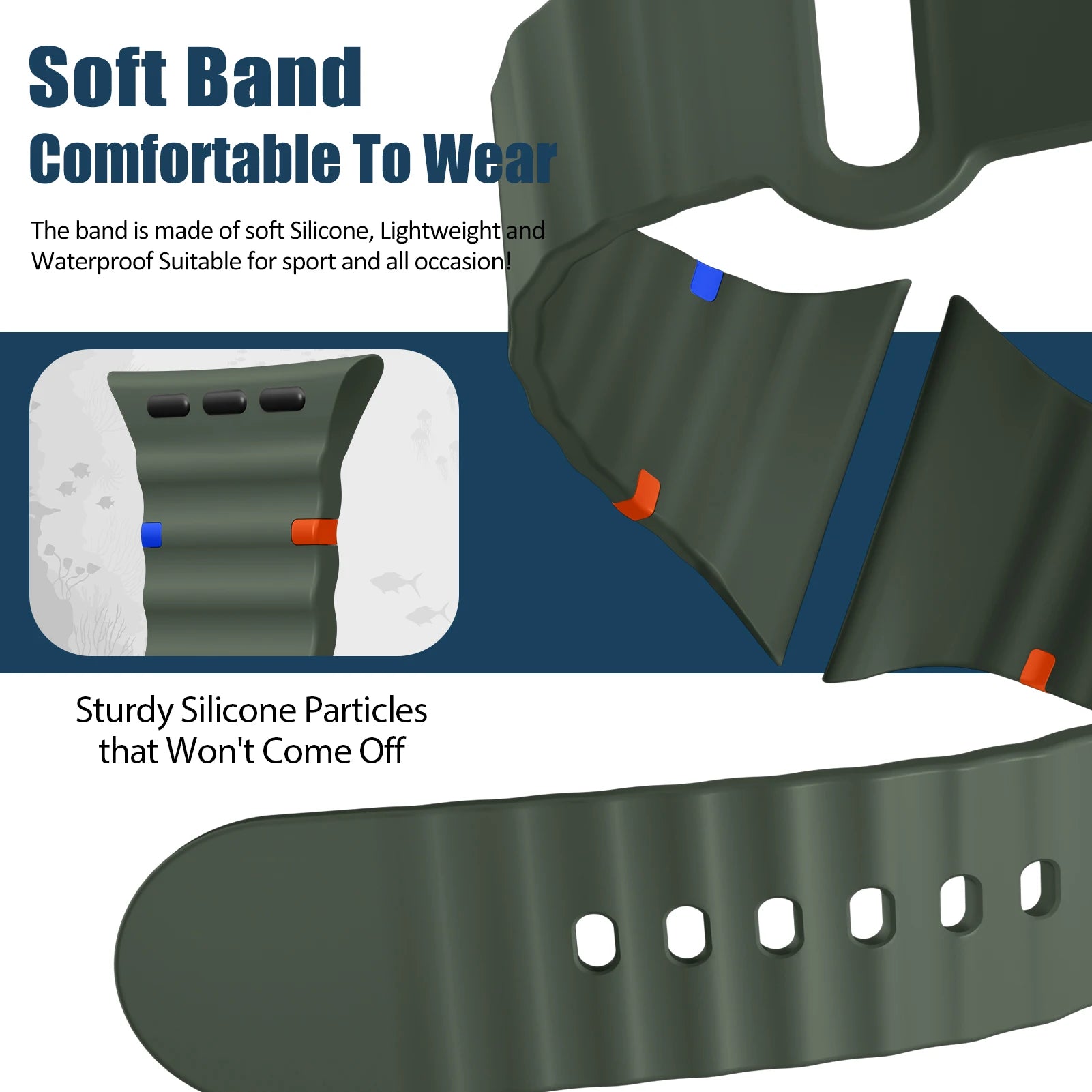 Sport Silicone band for Apple Watch band 44mm 40mm 49mm 45mm 46mm 42mm 38mm 41mm correa band Apple Watch Series 10 SE 9 Ultra 2