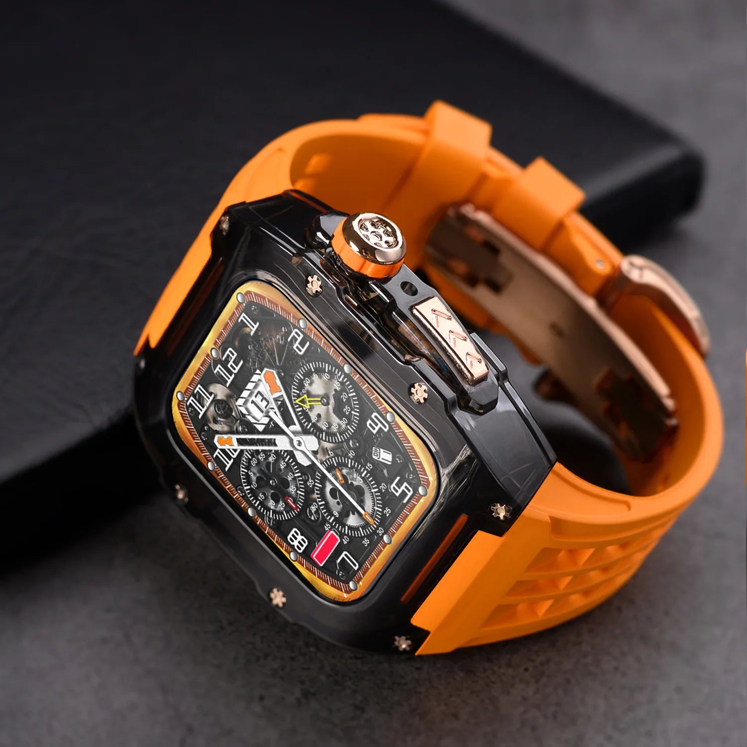 Transparent Case+band For Apple Watch Ultra 49mm band Full Cover band Modification Kit For Apple Watch SE 9 8 7 6 5 4 45mm 44mm