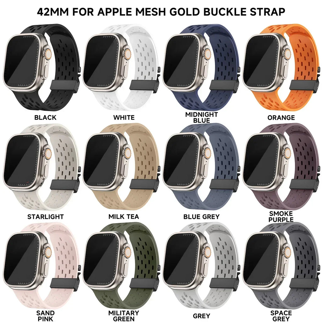 Breathe Silicone band for Apple Watch band 10 46mm 44mm 45mm 42mm Correa for Apple Watch Series 10 9 8 7 6 5 4 SE Ultra 2 49mm band