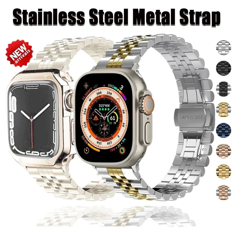 Stainless Steel band for Apple Watch band 45mm 41mm Ultra 49mm 44mm 40mm 42mm 38mm metal Wristband Apple Watch Series 9 8 7 SE 6 5 4