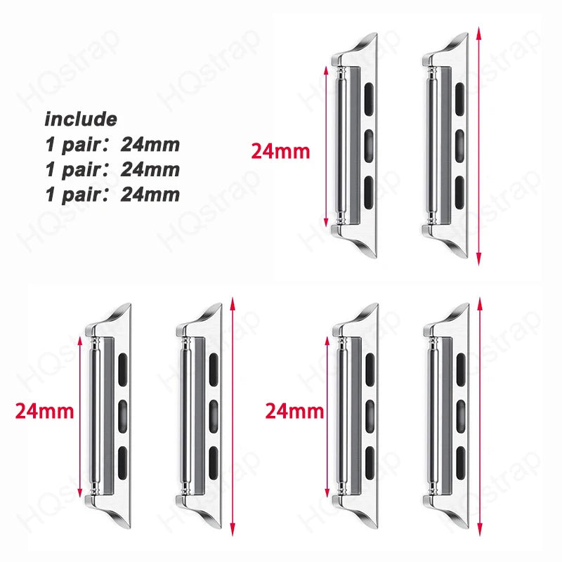 6 pces Connector for Apple Watch Ultra 2 49mm 44mm 45mm 42mm Stainless Steel Adapter for Apple Watch 9 8 7 6 5 4 SE 40mm 41mm 38mm
