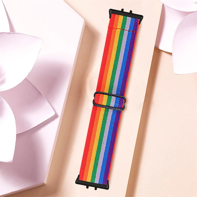 Elastic Nylon Strap For Samsung Galaxy Fit 3 Watch Bracelet Vintage Bohemian National Style Watchband For Samsung Fit 3 SM-R390