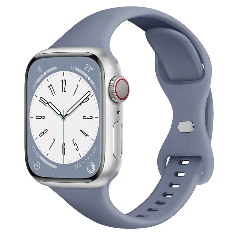 Slim Silicone band for Apple Watch band 44mm 40mm 41mm 45mm 38mm 42mm 49mm 46mm Apple Watch Series 10 9 8 7 SE 6 5 4 Woman band