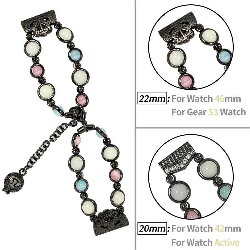 Correa de Metal luminoso para Samsung Galaxy Watch, pulsera clásica de 22mm, 20mm, 40mm, 44mm, 4, 45mm, 42mm, Active 2