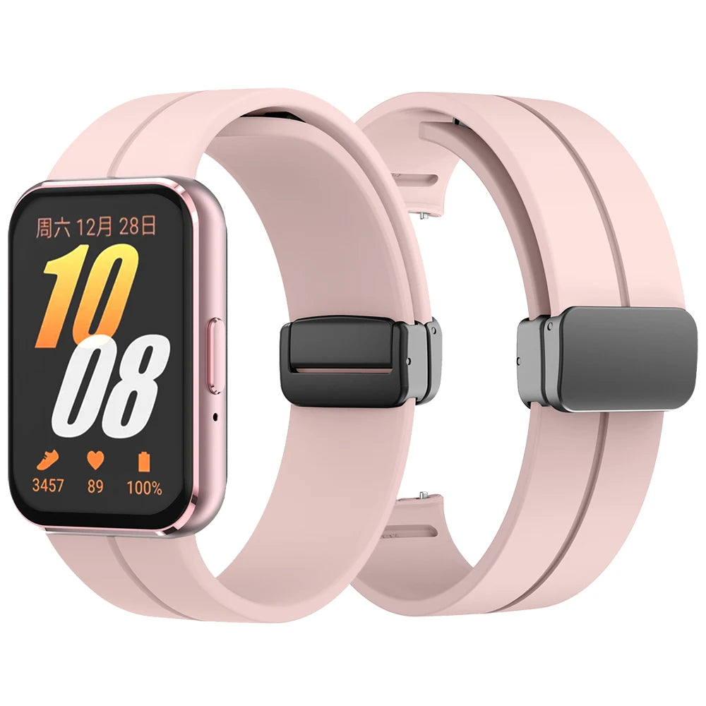 Sports Silicone Band For Samsung Galaxy Fit3 Fit 3 SM-R390 Magnetic D Buckle Strap Wristband Bracelet Replacement Accessories