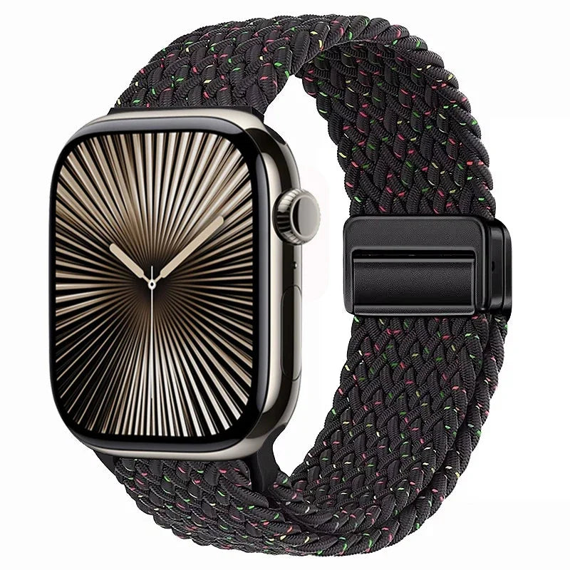 Nylon Braided Loop band for Apple Watch Ultra 3 2 49mm 11 10 42mm 46mm 9 8 7 45mm 41mm Magnetic band Apple Watch 6 5 SE 44mm 40mm band