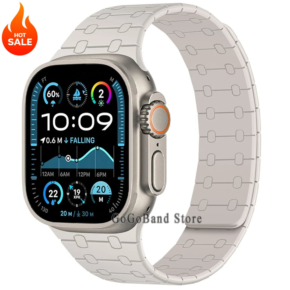 Magnetic Silicone band for Apple Watch Ultra 3 2 49mm 46mm 42mm 45mm 44mm sport band Apple Watch Series 11 10 9 8 7 6 SE 5 band