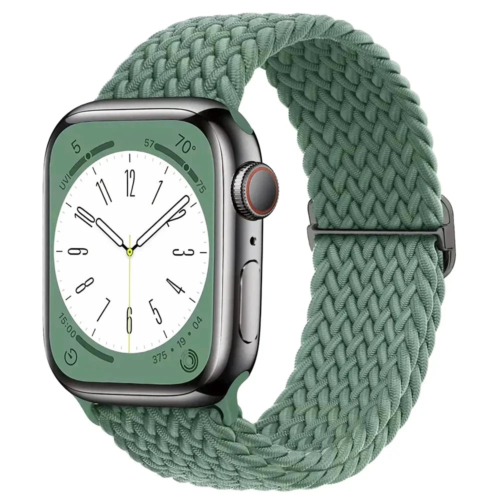 Braided band For Apple Watch band 45mm Ultra 2 49mm 44mm 40mm 41mm 42mm 46mm Elastic adjustable band Series 10 9 8 7 3 5 SE 6 4