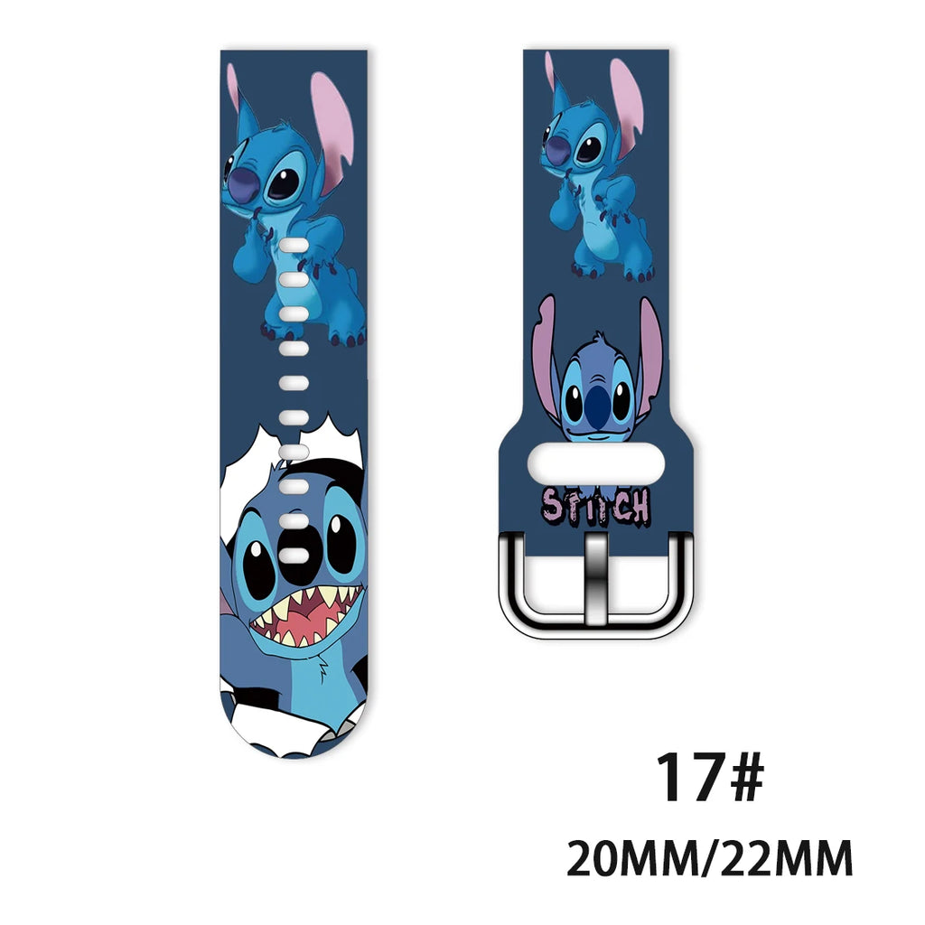 22mm 20mm Lilo & Stitch For Samsung Galaxy watch 4 classic/46mm/Active 2/3/Gear S3/amazfit bracelet Huawei watch GT 2/3 Pro band