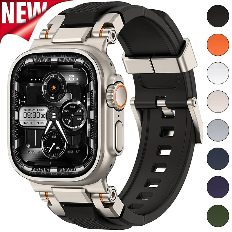 Men's Sport TPU band for Apple Watch band Ultra 2 49mm 46mm 45mm 44mm 42mm Silicone band for Apple Watch Series 10 9 8 7 6 5 4