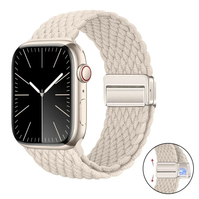 Magnetic Braided band For Apple Watch band 46mm 42mm 45mm 41mm 44mm 40mm Ultra 2 49mm Nylon band Apple Watch 10 9 8 7 6 5 4 SE