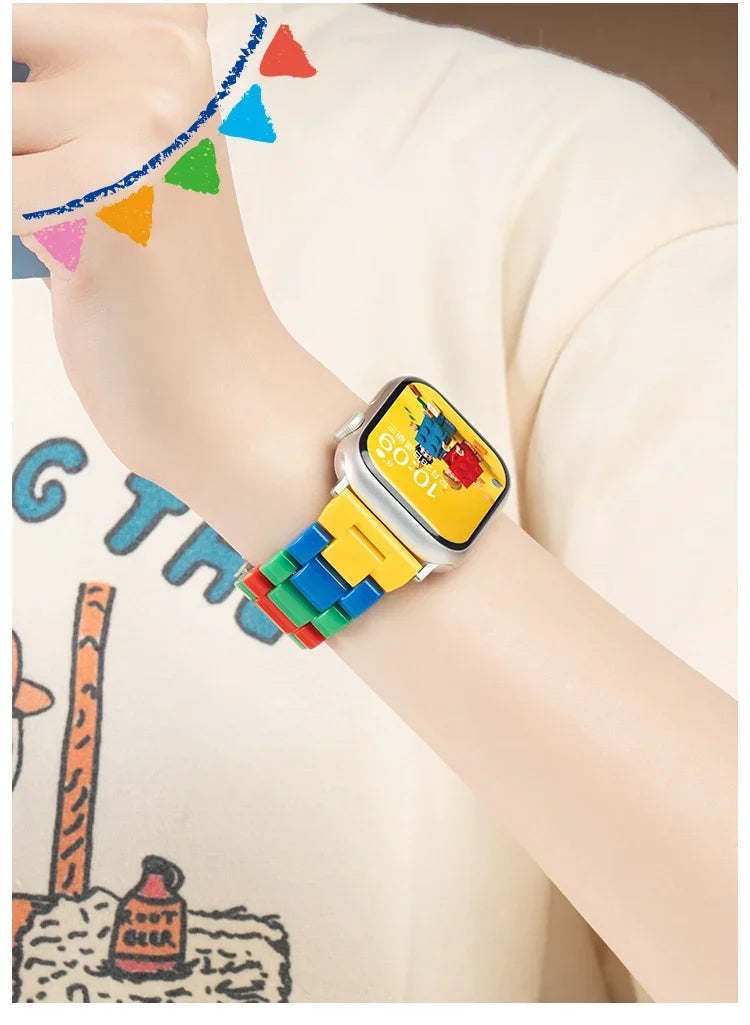 Rainbow Blocking band for Apple Watch Series Ultra 10 9 8 7 6 5 4 SE band for Apple Watch band 42mm 46mm 41mm 45mm 40mm 44mm 38mm 49mm