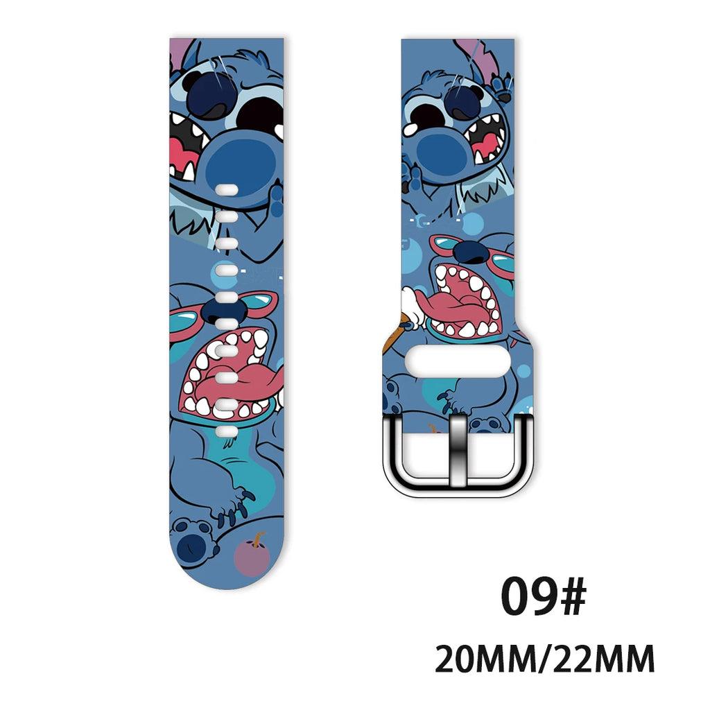 22mm 20mm Lilo & Stitch For Samsung Galaxy watch 4 classic/46mm/Active 2/3/Gear S3/amazfit bracelet Huawei watch GT 2/3 Pro band