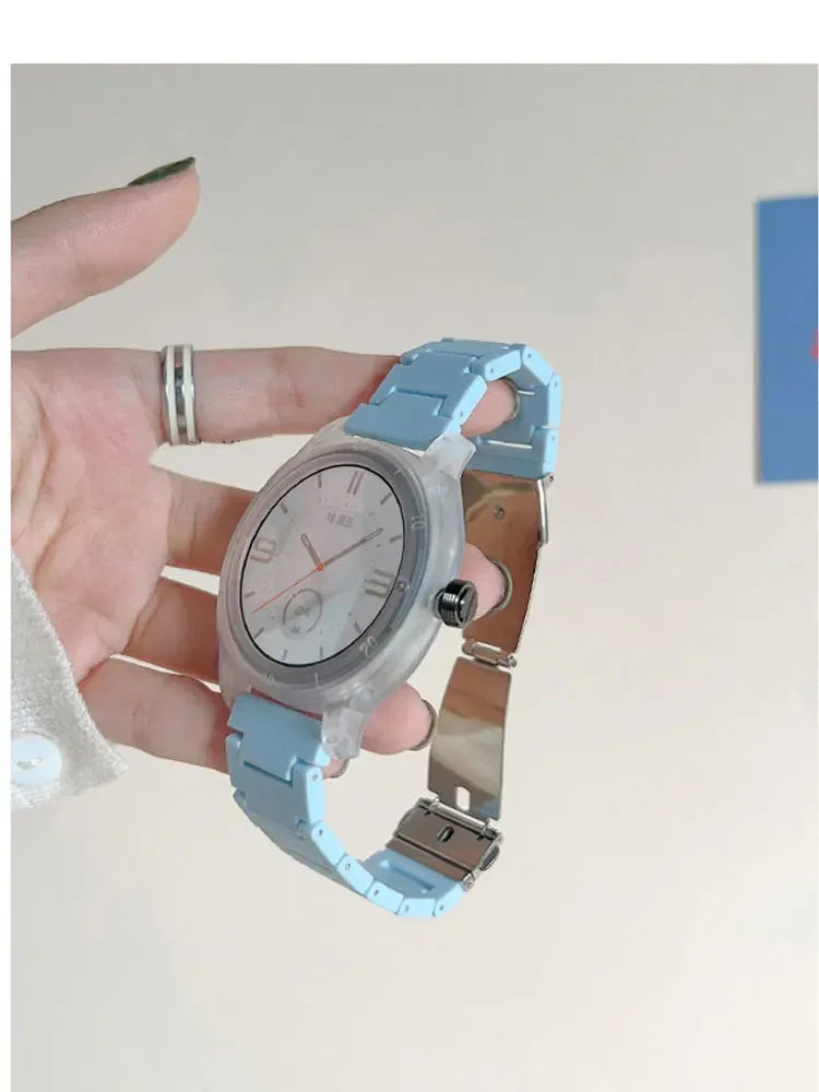 Carbon Fiber Band For Samsung Galaxy 7/FE/4/5/6/Classic 46mm/Active 2 20mm 22mm link Bracelet Huawei Watch GT 4/2/2e/3/Pro strap