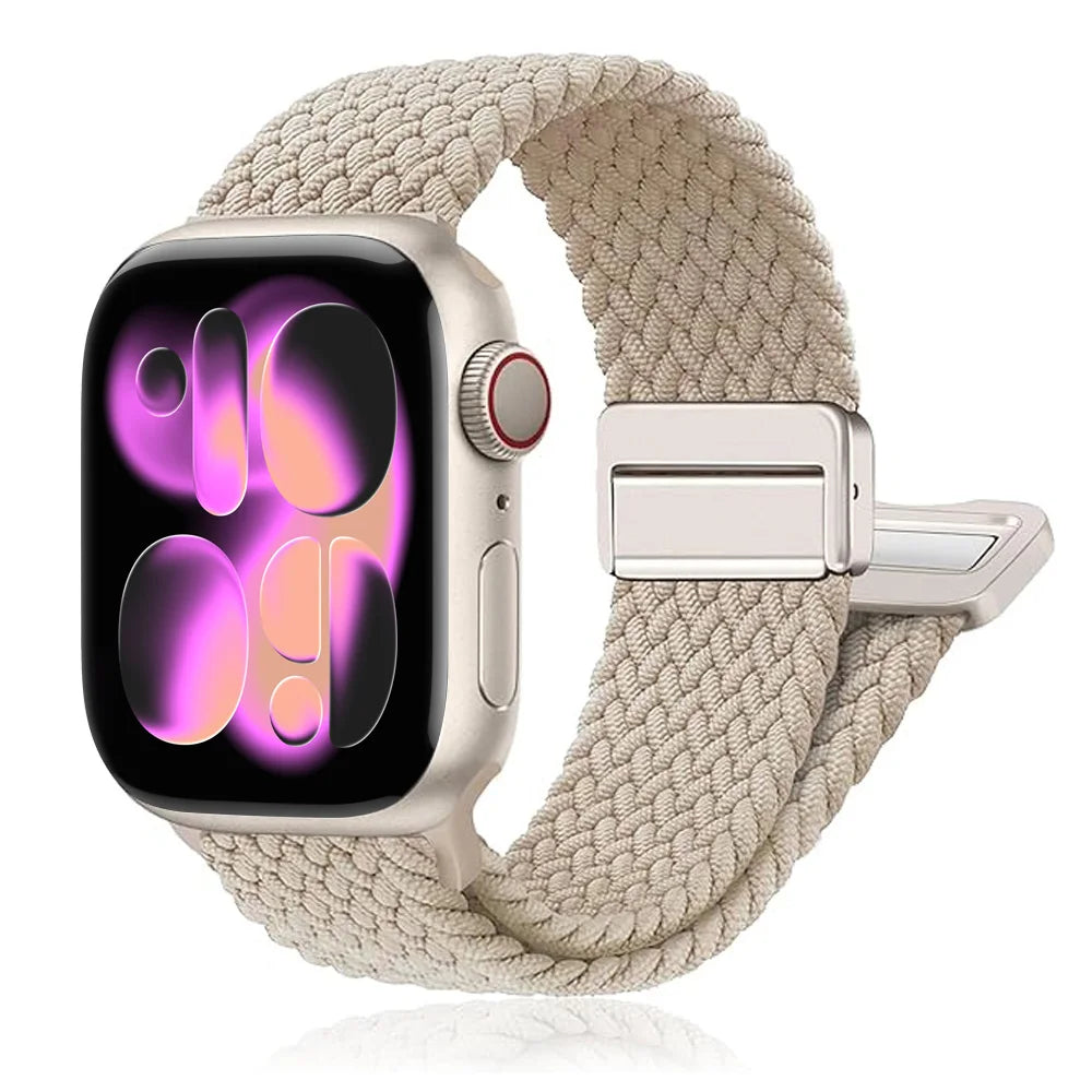 Braided LOOP band For Apple Watch 11 10 band 42mm 46mm SE3 40mm 44mm Magnetic Correa band Series 9 7 6 8 45mm 41mm 40mm Band