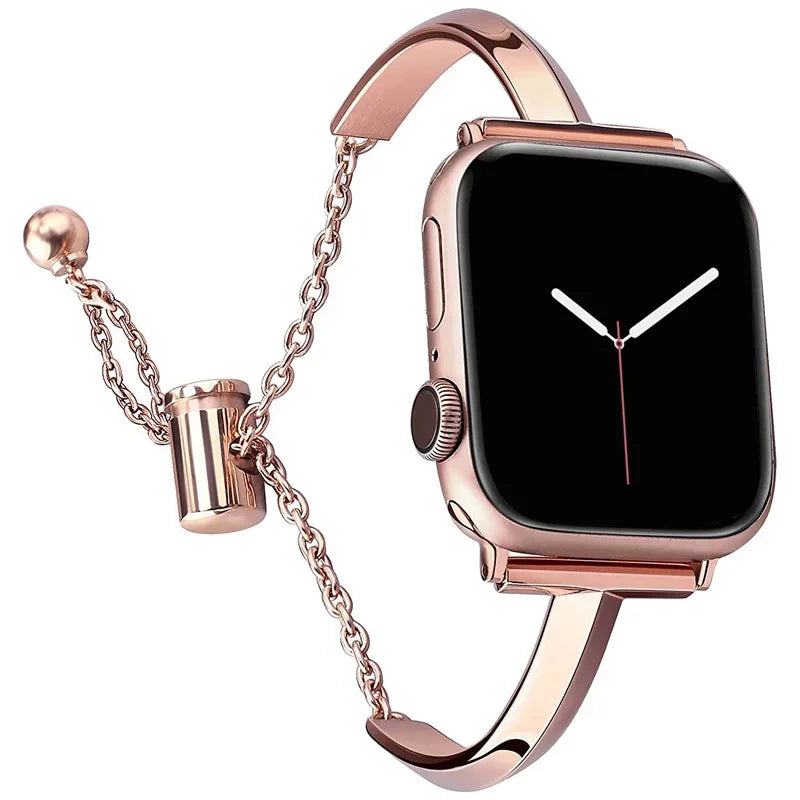 Luxury Watch band for Apple Watch Series 8 7 41mm 45mm 6 SE 5 4 Women Diamond Steel band Apple Watch Ultra 49mm 44mm 40mm 42mm 38mm band