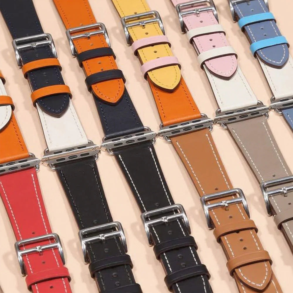 Sport Leather Watch band for Apple Watch band 44mm 38mm 42mm 46mm 40mm 41mm 49mm 45mm band Apple Watch Series Ultra 2 10 9 8 7 6 5 4 SE