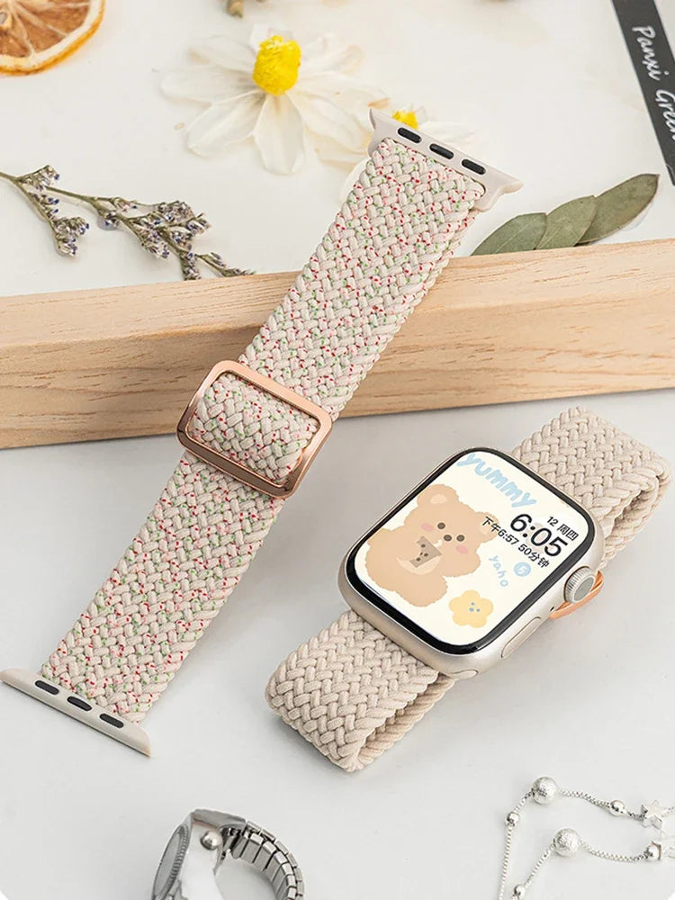 band for Apple Watch 11 band 42mm 46mm 44mm 40mm 45mm Apple Watch Ultra 3 49mm Elastic Braided band correa Series 10 9 8 7 6 SE