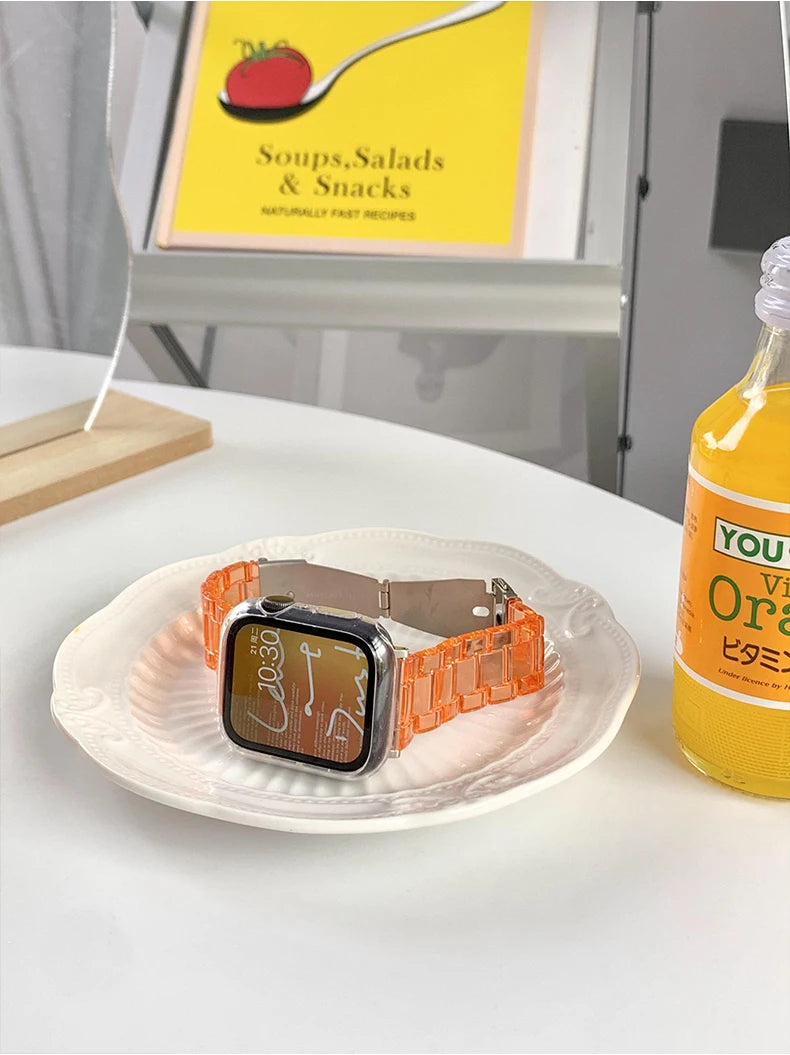 Transparent Link Bracelet For Samsung Galaxy Fit 3 Glacier Strap For Samsung Fit 3 Smart Watch Correa Accessories