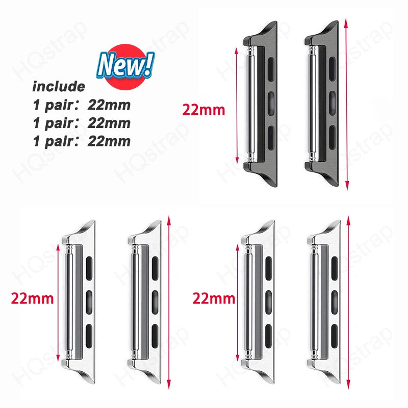 6 pces Connector for Apple Watch Ultra 2 49mm 44mm 45mm 42mm Stainless Steel Adapter for Apple Watch 9 8 7 6 5 4 SE 40mm 41mm 38mm