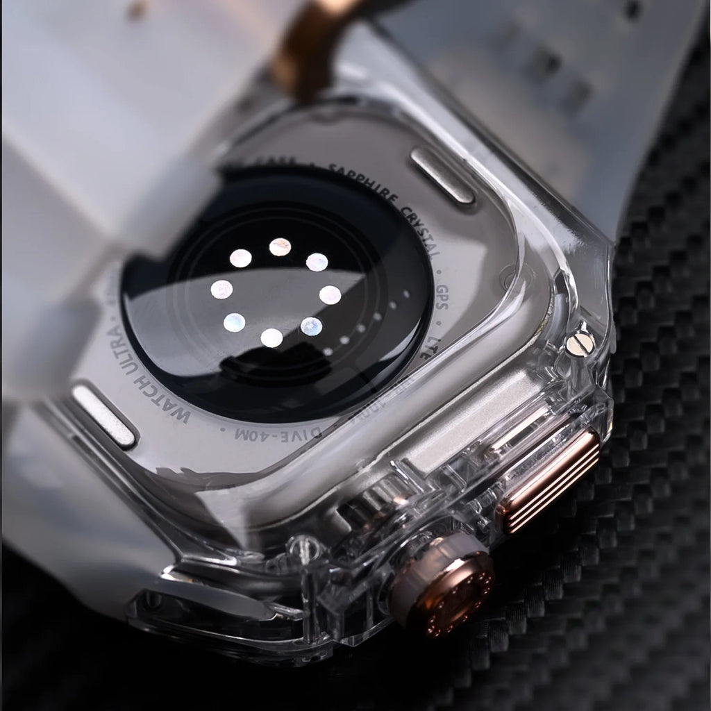 Transparent Case+band For Apple Watch Ultra 49mm band Full Cover band Modification Kit For Apple Watch SE 9 8 7 6 5 4 45mm 44mm