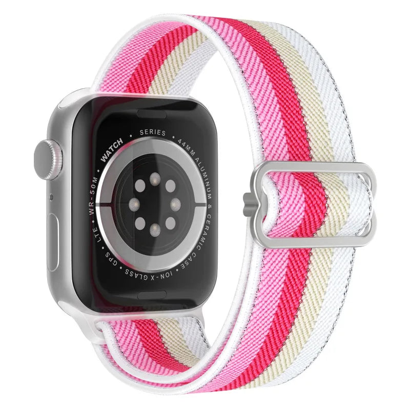 Nylon Elastic Solo Loop for Apple Watch Ultra 49mm band 45mm 44mm 46mm 41mm Scrunchie Adjustable band Apple Watch serie 6 7 8 9 10