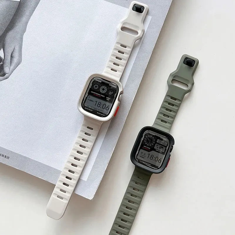 Candy Silicone Case+ band For Apple Watch Series 9 45mm band 8 7 42mm 41mm SE 6 5 4 3 2 1 44mm 40mm 38mm Apple Watch Ultra 2 49mm