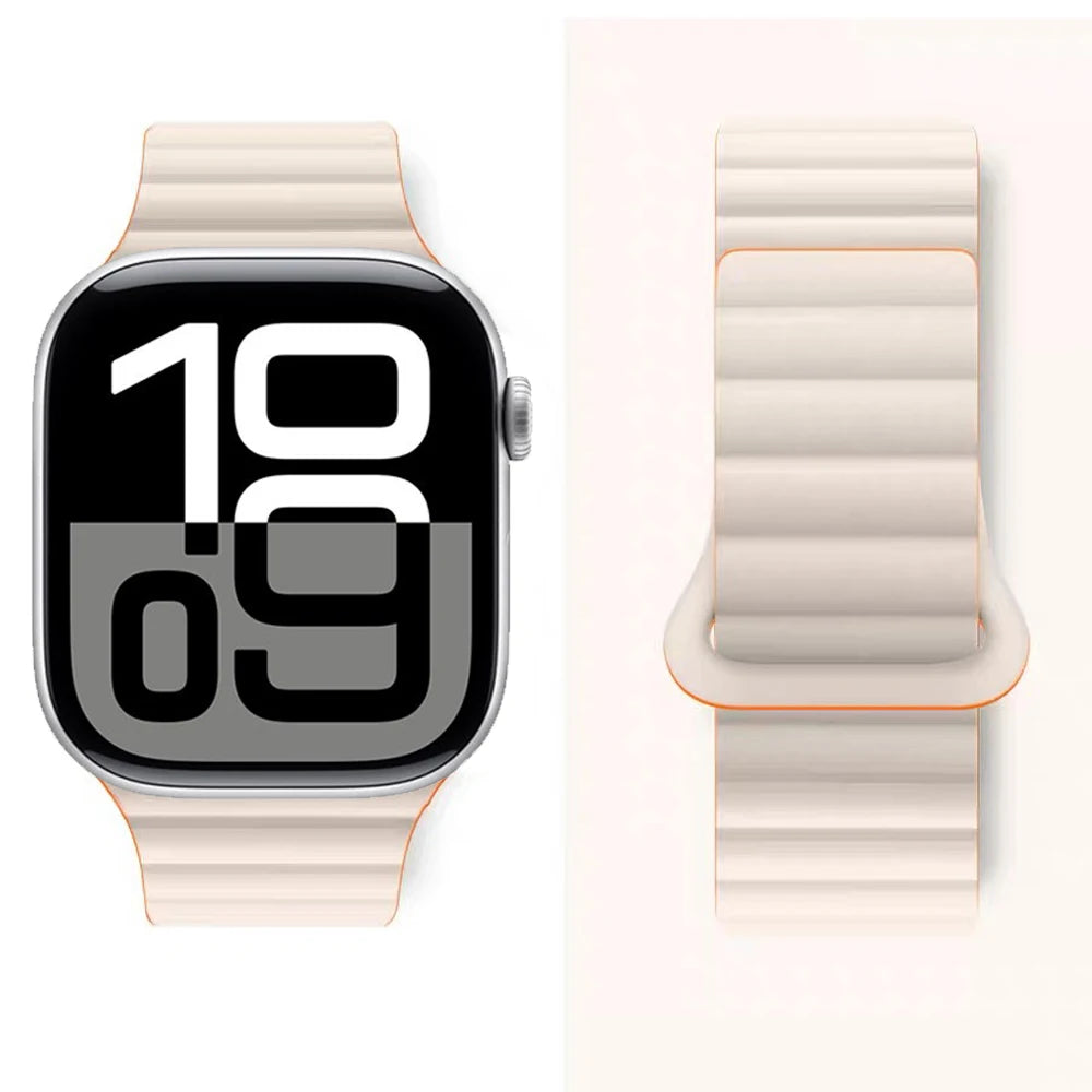 Silicone band for Apple Watch Ultra 3 2 1 49mm 11 10 42mm 46mm Magnetic band for Series 9 8 7 6 5 4 SE3 41mm 45mm 44mm 40mm