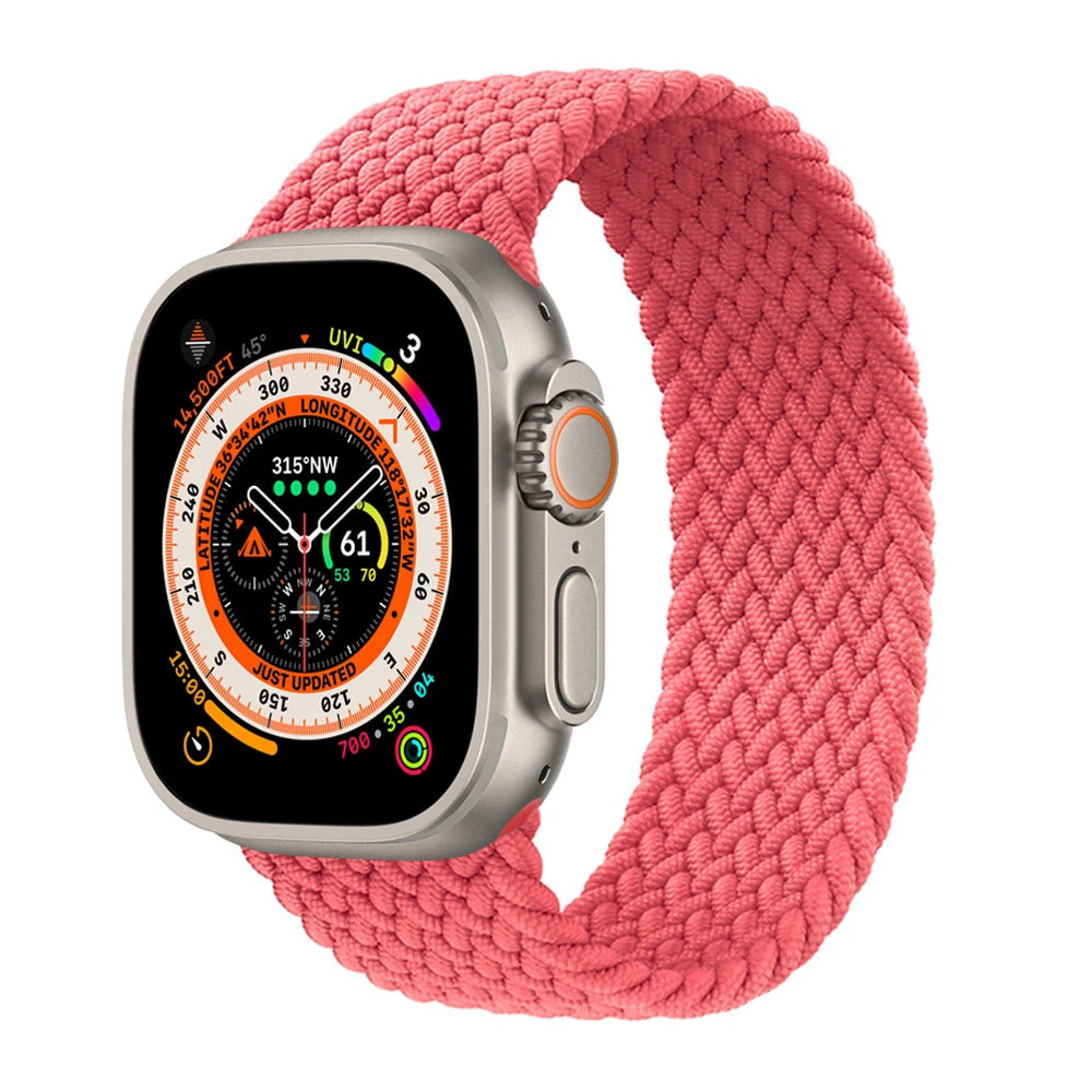 Braided Solo Loop For Apple Watch band 44mm 40mm 45mm 41mm 49mm 42mm 46mm band Apple Watch Series 10 9 SE 8 7 6 5 4 Ultra 2 Band