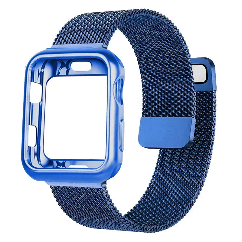 Milanese Case+band for Apple Watch band 9 8 7 6 SE 5 4 49mm 45mm 41mm 40mm 44mm 42mm watch band For Apple Watch Series 10 Correa 46mm