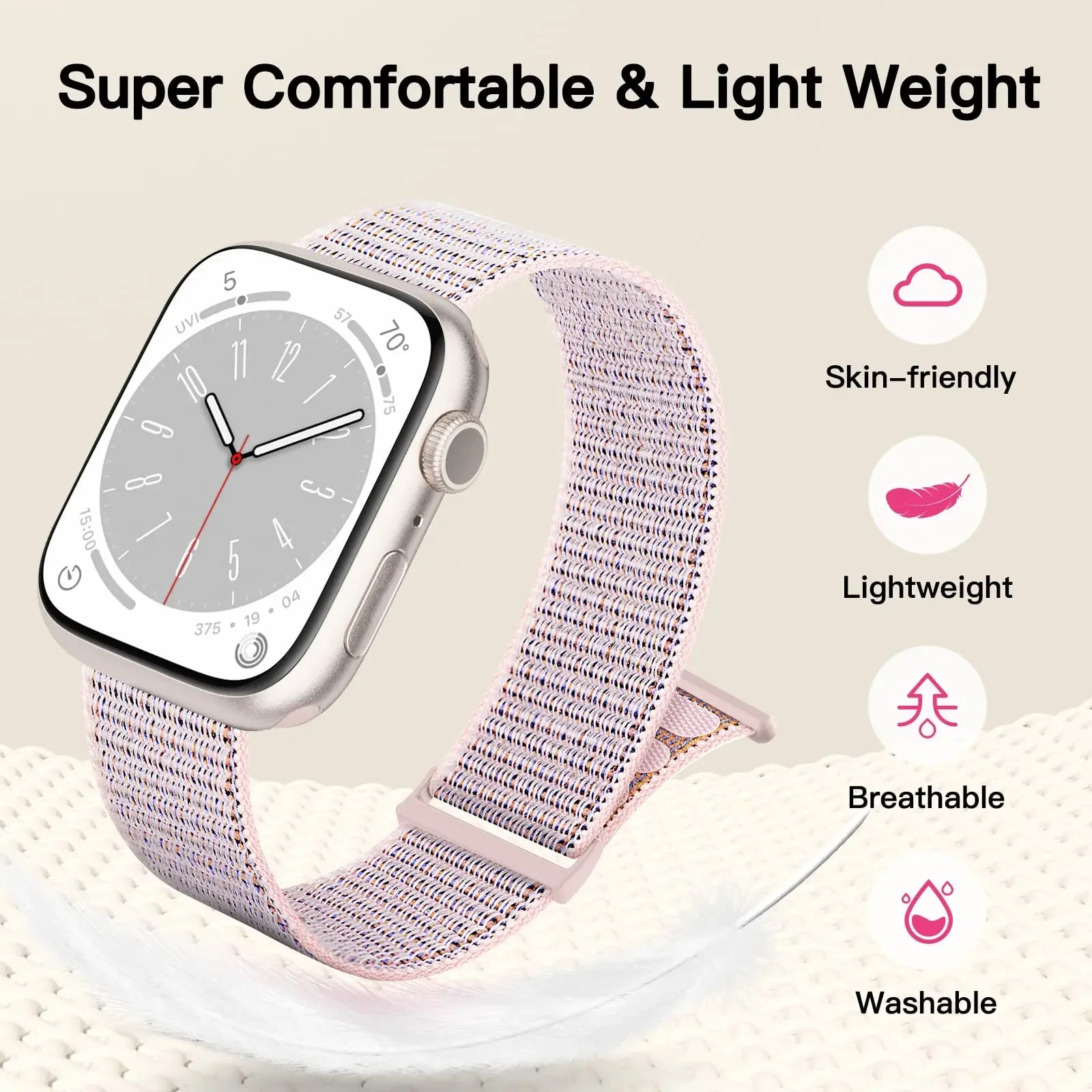 Nylon Loop band for Apple Watch band 40mm 44mm 45mm 42mm 41mm 38mm Smart Belt band for Apple Watch Ultra 49mm 8 7 6 SE 5 4 3