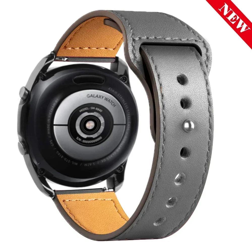Leather strap For Samsung Galaxy watch 7/6/5/pro/4/Classic/Active 2 20mm 22mm bracelet Huawei GT/Amazfit GTS/GTR 4/3/2 mini Band